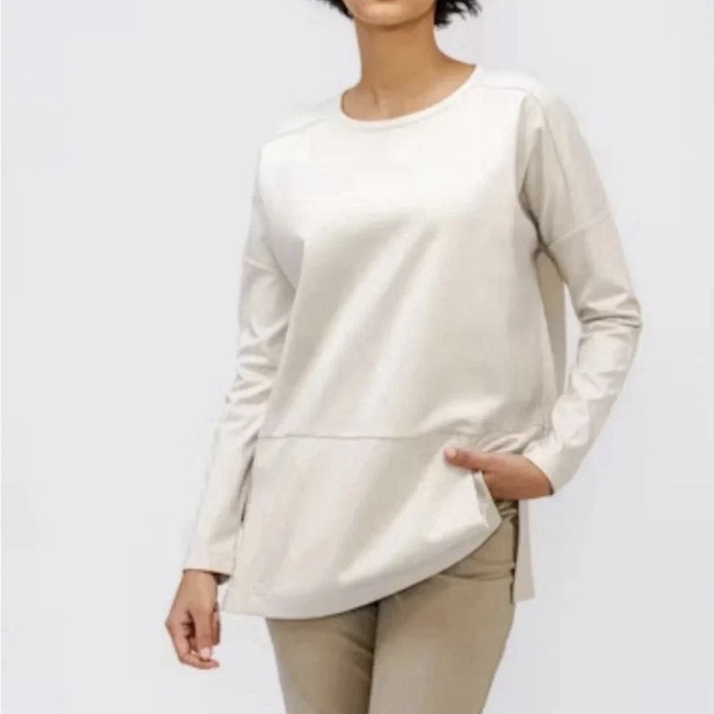 Ministry of Supply Women's Large Fusion Knit Tunic Tee Oversized Long Sleeve